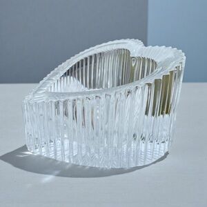 Mikasa crystal slanted heart, trinket dish, tea light holder, Valentines Day